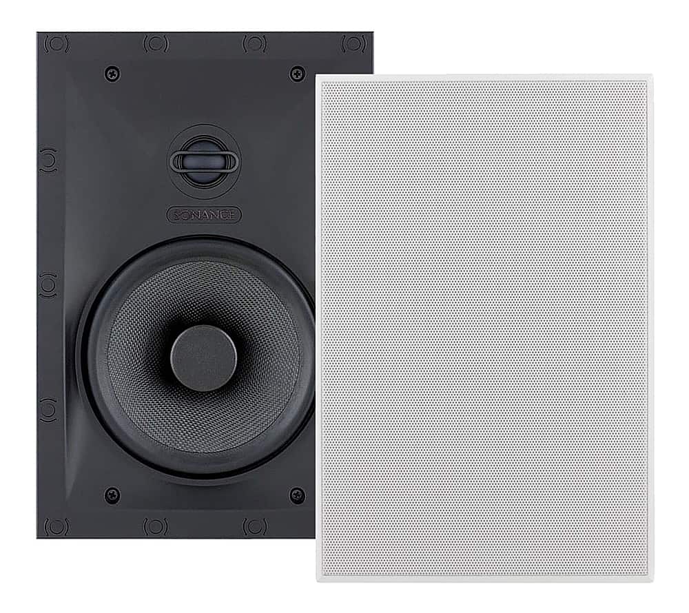 Front. Sonance - VP66 THIN LINE RECTANGLE SINGLE SPEAKER - Visual Performance Thin Line 6-1/2" 2-Way In-Wall Speaker (Each) - Paintable White.