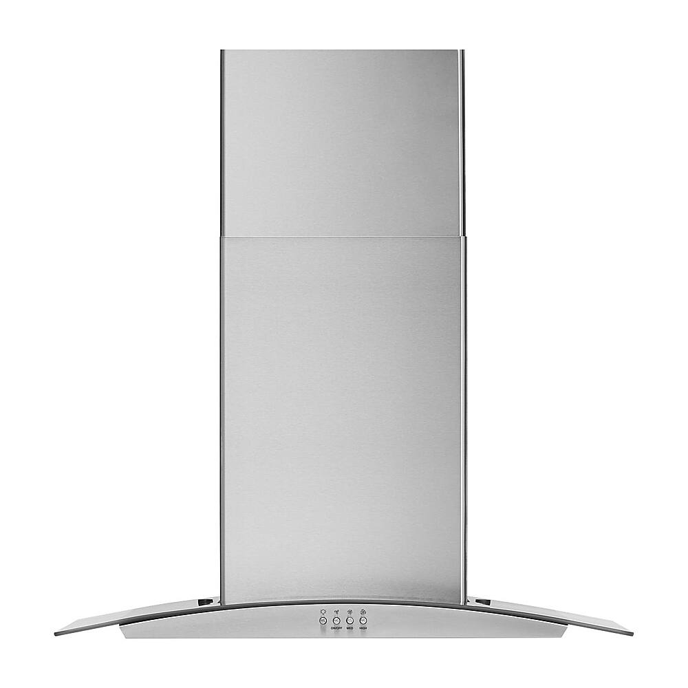 Front. Whirlpool - 30" Curved Glass Wall Mount Range Hood - Stainless steel.