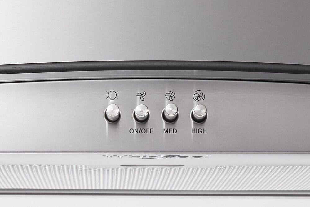 Alt View 13. Whirlpool - 30" Curved Glass Wall Mount Range Hood - Stainless steel.