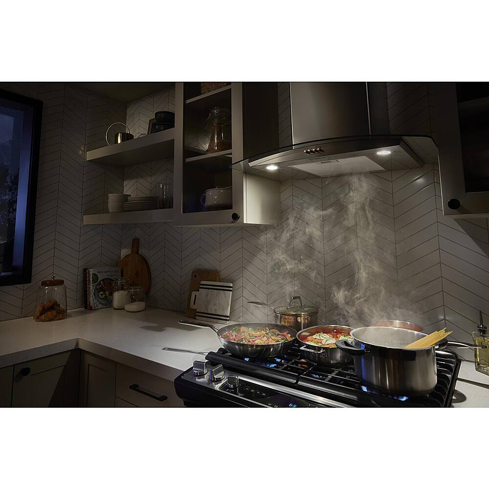 Alt View 17. Whirlpool - 30" Curved Glass Wall Mount Range Hood - Stainless steel.