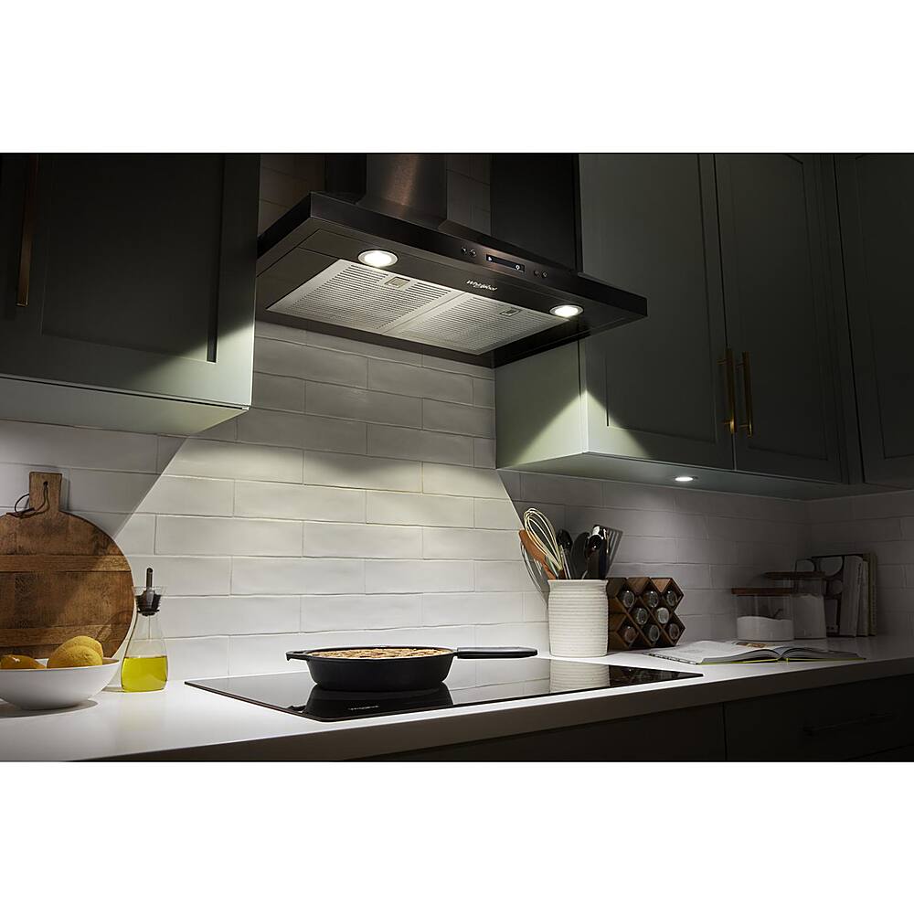Alt View 14. Whirlpool - 30" Chimney Wall Mount Range Hood - Stainless steel.