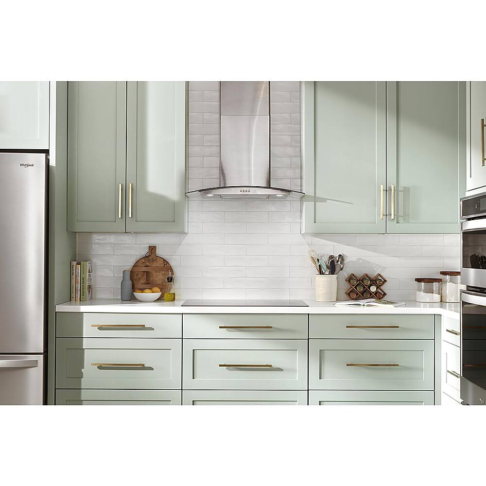 Alt View 16. Whirlpool - 30" Chimney Wall Mount Range Hood - Stainless steel.