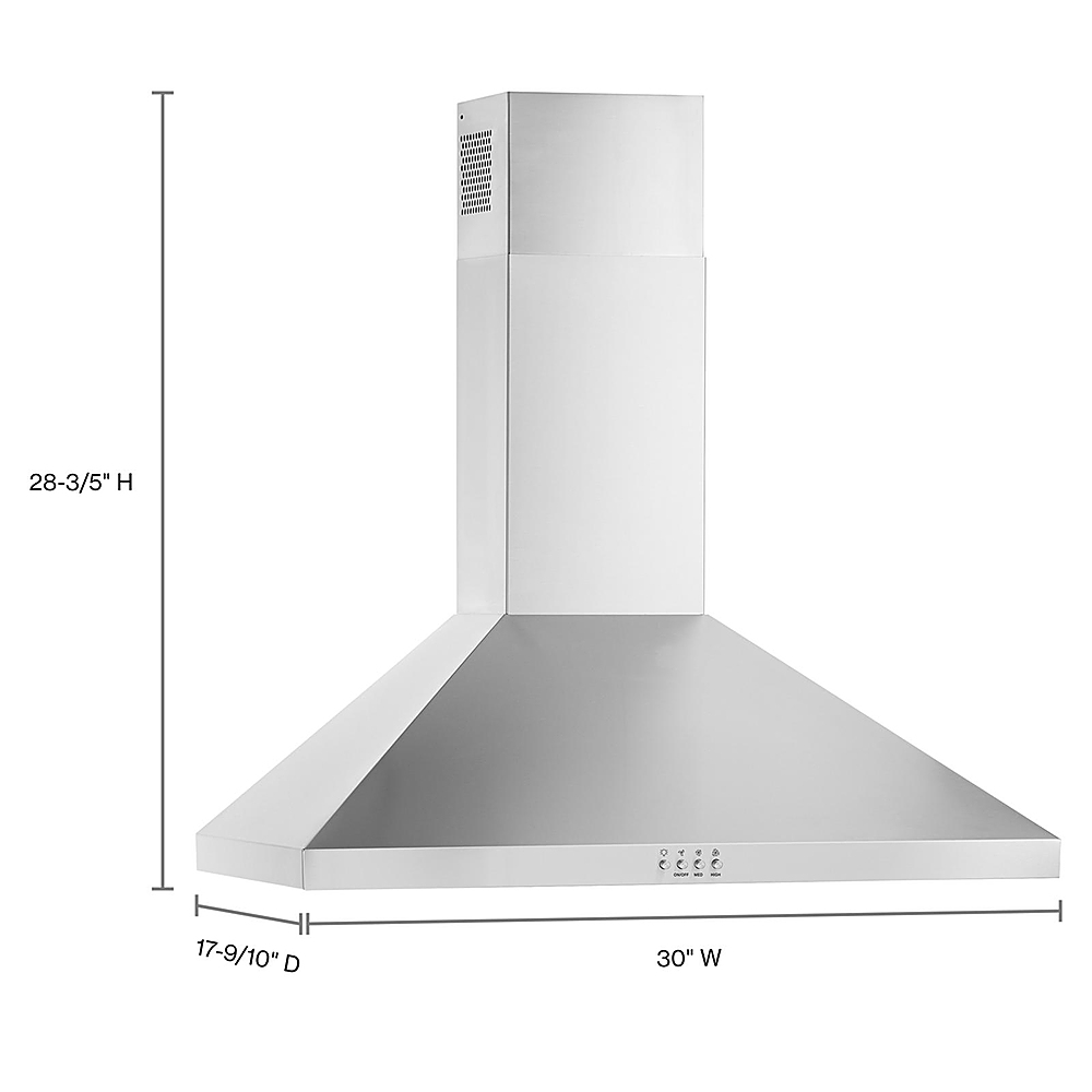Angle View: KitchenAid - 30" Convertible Range Hood - Stainless Steel