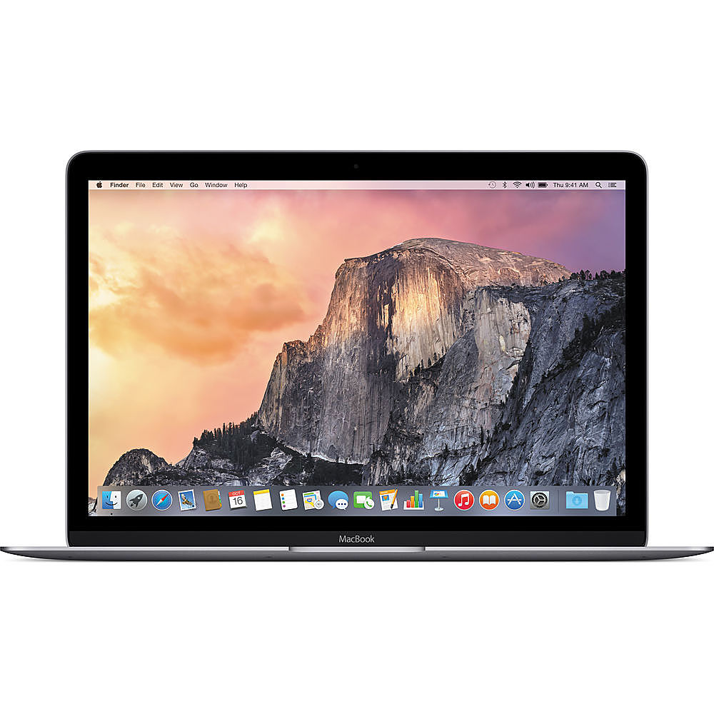 Angle View: Apple - MacBook 12-inch Retina Display Intel Core M 1.1 GHz 256GB (MJY32LL/A) Early 2015 - Pre-Owned - Space Gray