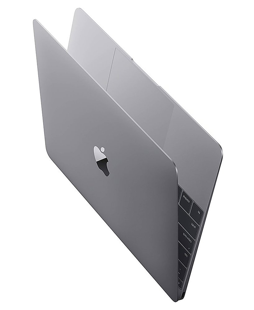Left View: Apple - MacBook 12" 512GB Intel Core M Dual-Core Laptop (MJY42LL/A) Early 2015 - Pre-Owned - Space Gray