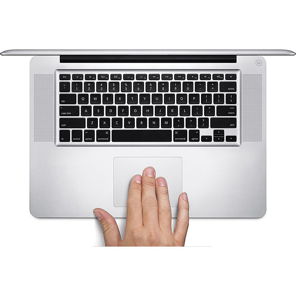 Left View: Apple - MacBook Pro 15.4" Display  Intel Core i7, 4GB RAM - 500GB HDD (MD103LL/A) Mid-2012 - Pre-Owned - Silver
