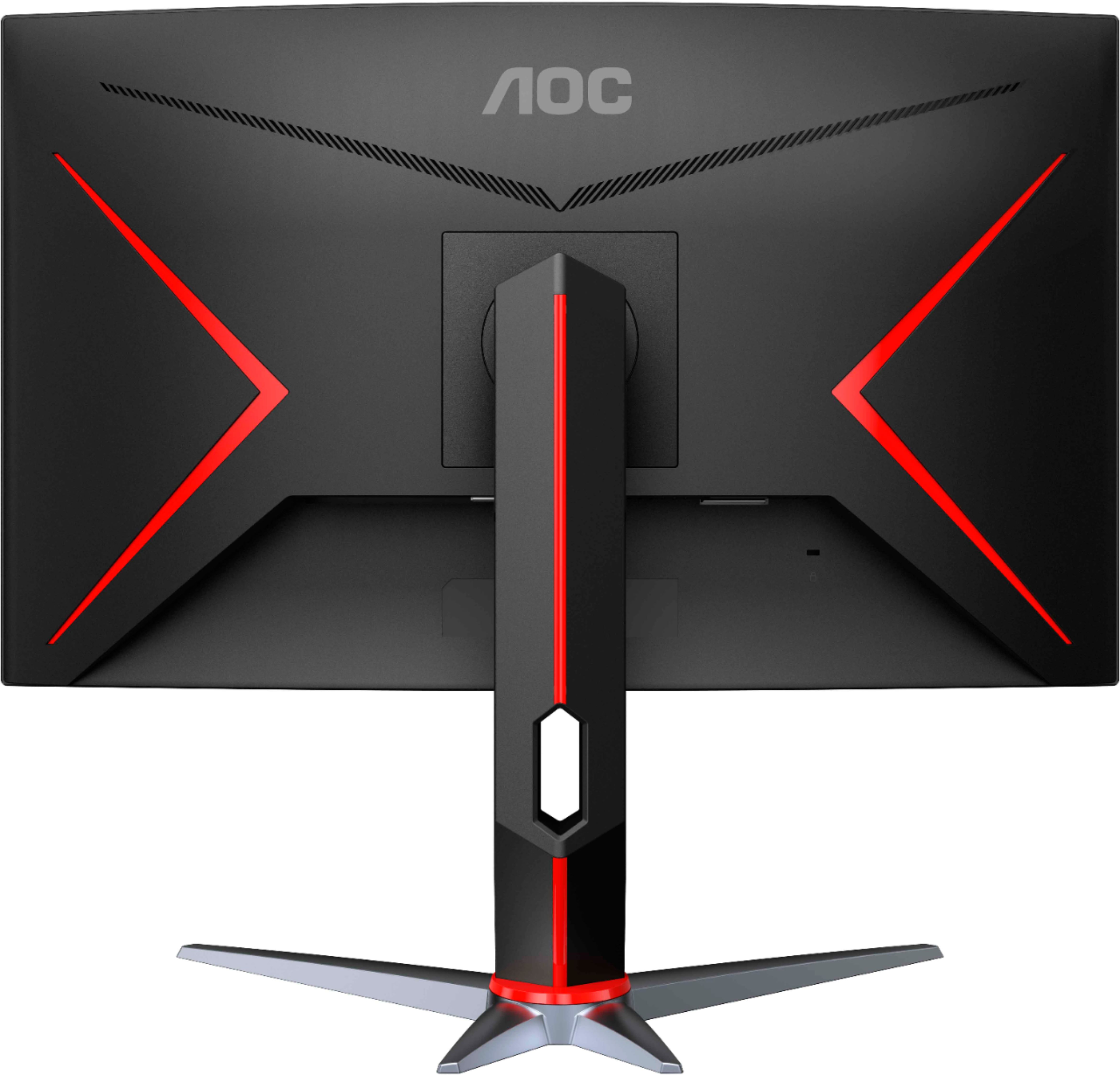 Back View: AOC - Geek Squad Certified Refurbished G2 Series 24" LED Curved FHD FreeSync Monitor - Black/Red
