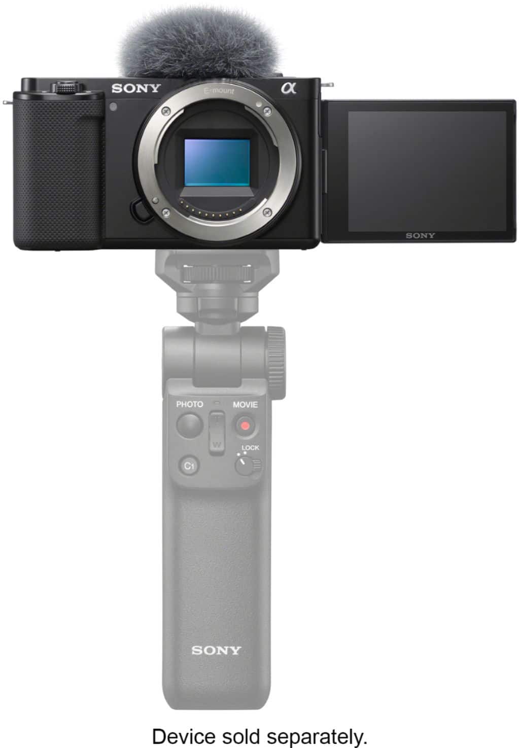 Alt View 15. Sony - Alpha ZV-E10 Mirrorless Vlog Camera - Body Only - Black.