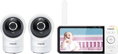 VTech - 2 Camera 5” Smart Wi-Fi 1080p Pan & Tilt Video Monitor - White - Front_Zoom