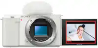 Sony - Alpha ZV-E10 Mirrorless Vlog Camera - Body Only - White - Front_Zoom