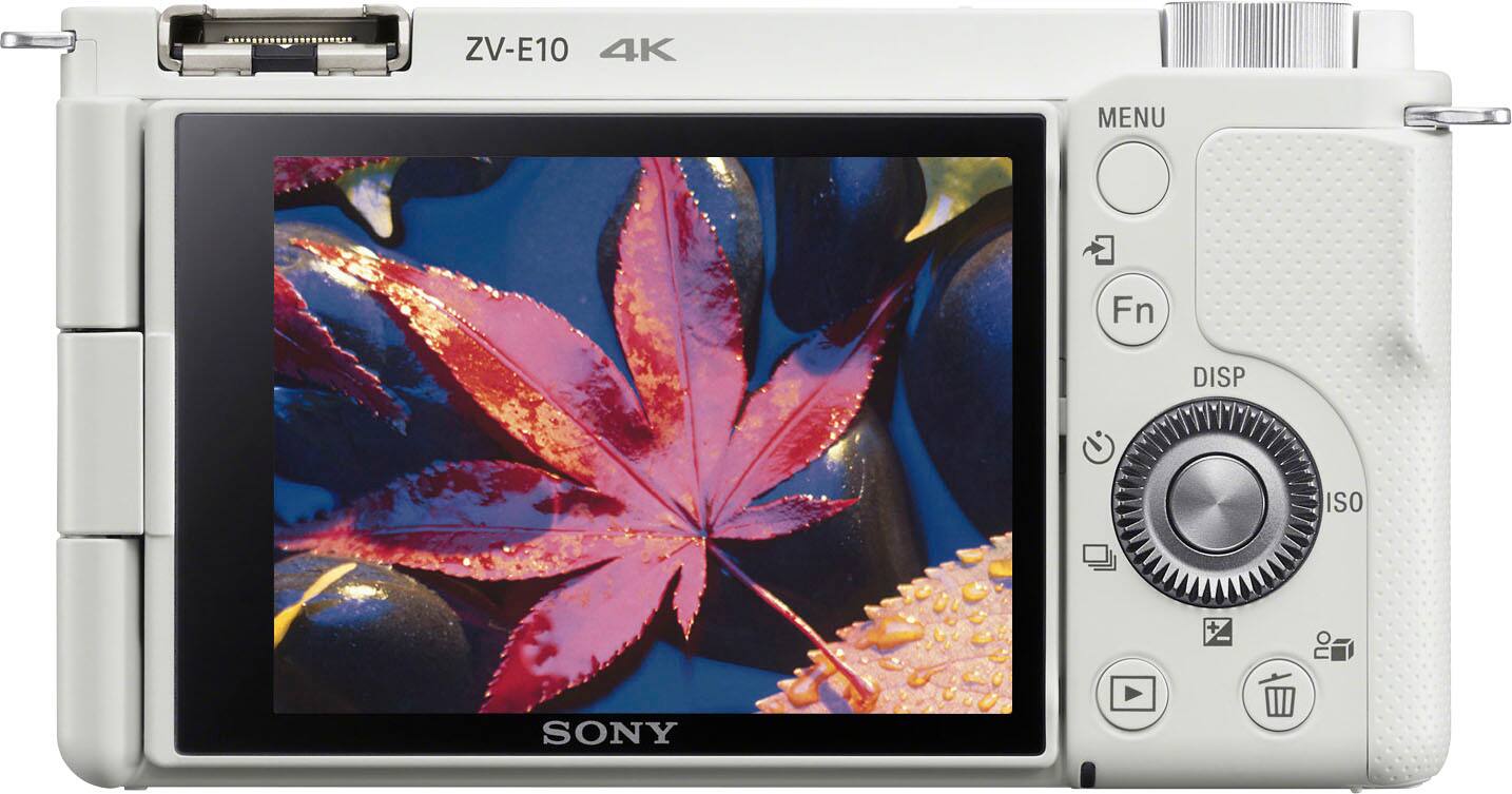 Alt View 16. Sony - Alpha ZV-E10 Mirrorless Vlog Camera - Body Only - White.