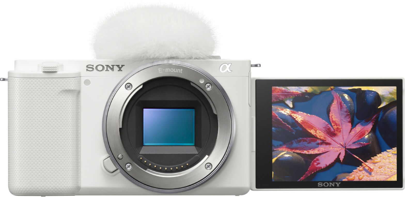 Sony Alpha ZV-E10 Mirrorless Vlog Camera Body Only White ILCZVE10 