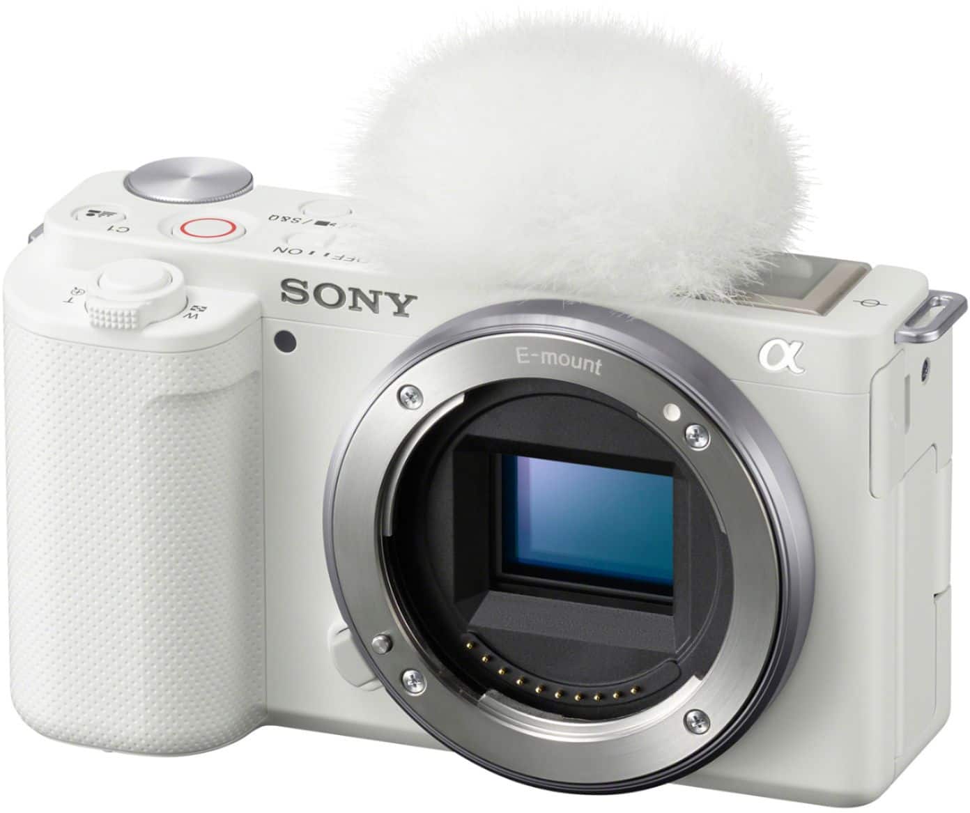Alt View 2. Sony - Alpha ZV-E10 Mirrorless Vlog Camera - Body Only - White.