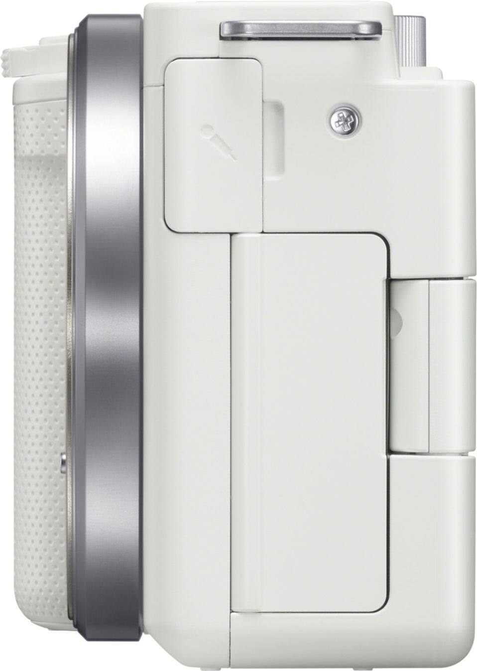 Left. Sony - Alpha ZV-E10 Mirrorless Vlog Camera - Body Only - White.