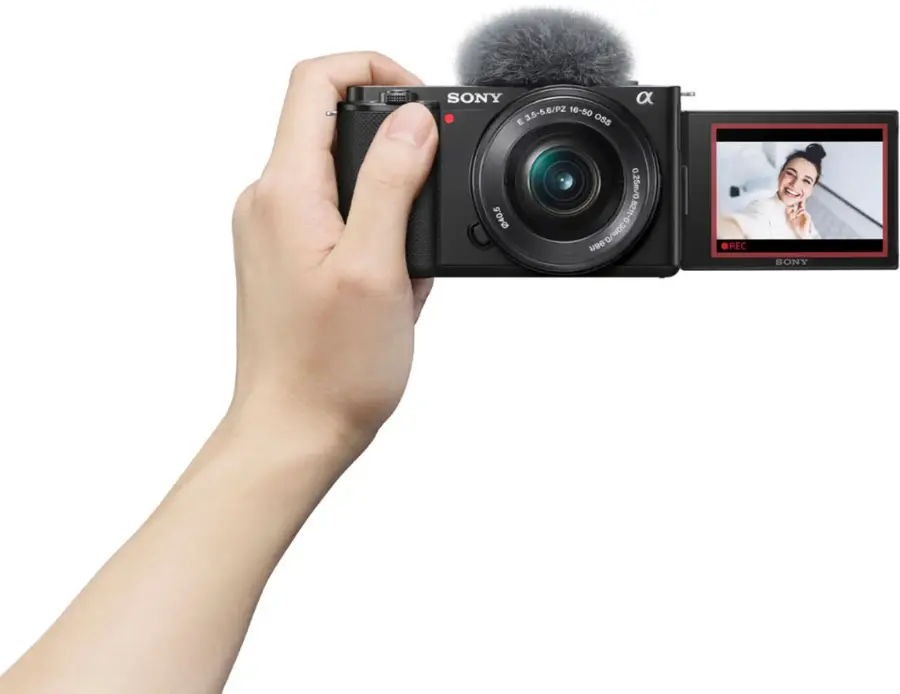 Alt View 11. Sony - Alpha ZV-E10 Kit Mirrorless Vlog Camera with 16-50mm Lens - Black.