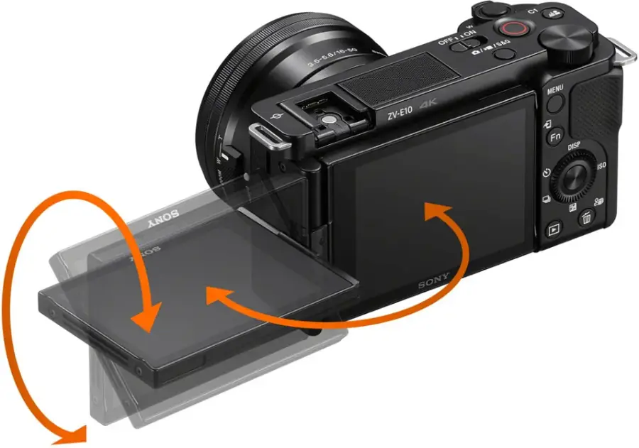 Alt View 12. Sony - Alpha ZV-E10 Kit Mirrorless Vlog Camera with 16-50mm Lens - Black.