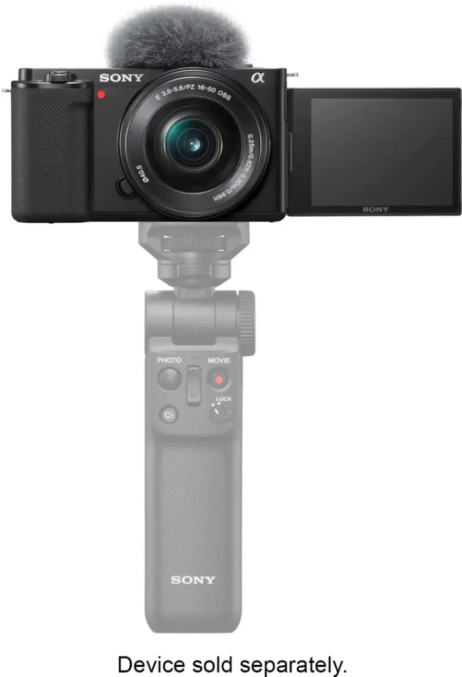 Alt View 13. Sony - Alpha ZV-E10 Kit Mirrorless Vlog Camera with 16-50mm Lens - Black.