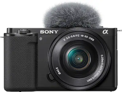 Sony - Alpha ZV-E10 Kit Mirrorless Vlog Camera with 16-50mm Lens - Black