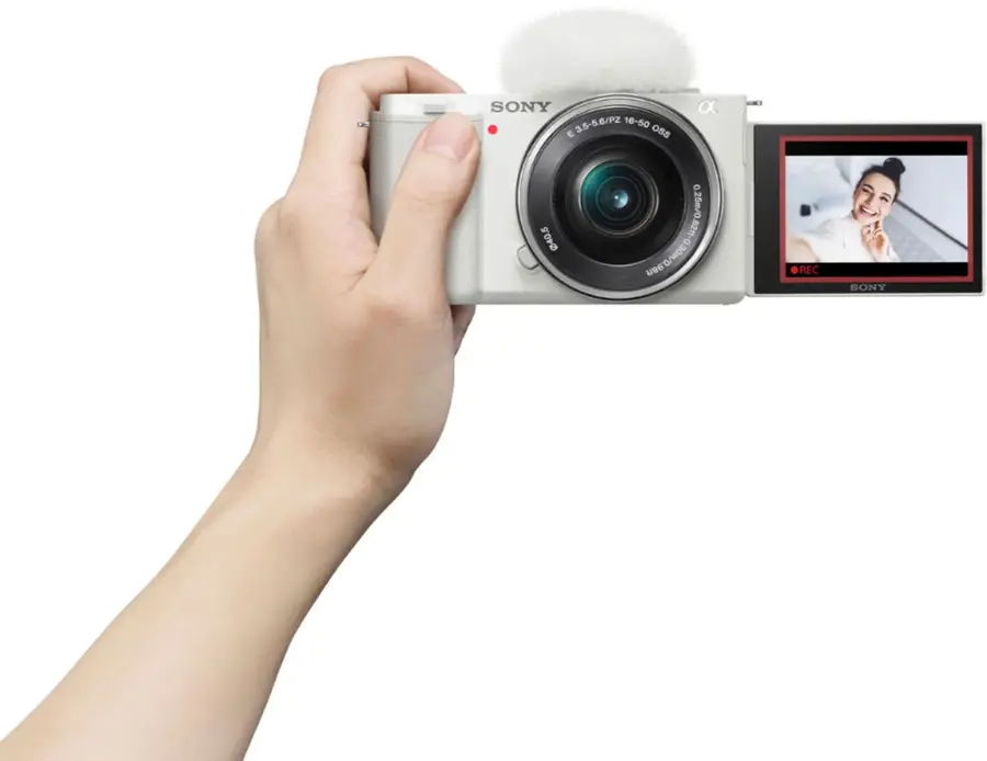 Alt View 11. Sony - Alpha ZV-E10 Kit Mirrorless Vlog Camera with 16-50mm Lens - White.