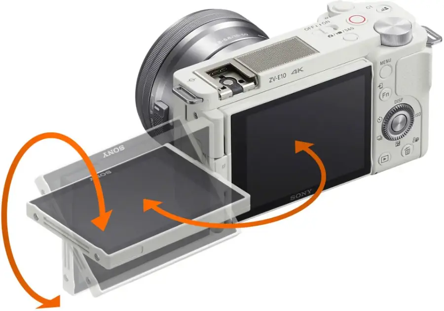 Alt View 12. Sony - Alpha ZV-E10 Kit Mirrorless Vlog Camera with 16-50mm Lens - White.