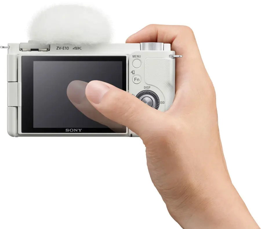 Alt View 17. Sony - Alpha ZV-E10 Kit Mirrorless Vlog Camera with 16-50mm Lens - White.