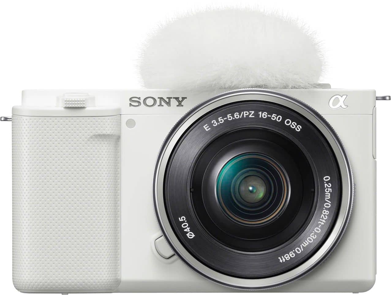 Alt View 1. Sony - Alpha ZV-E10 Kit Mirrorless Vlog Camera with 16-50mm Lens - White.