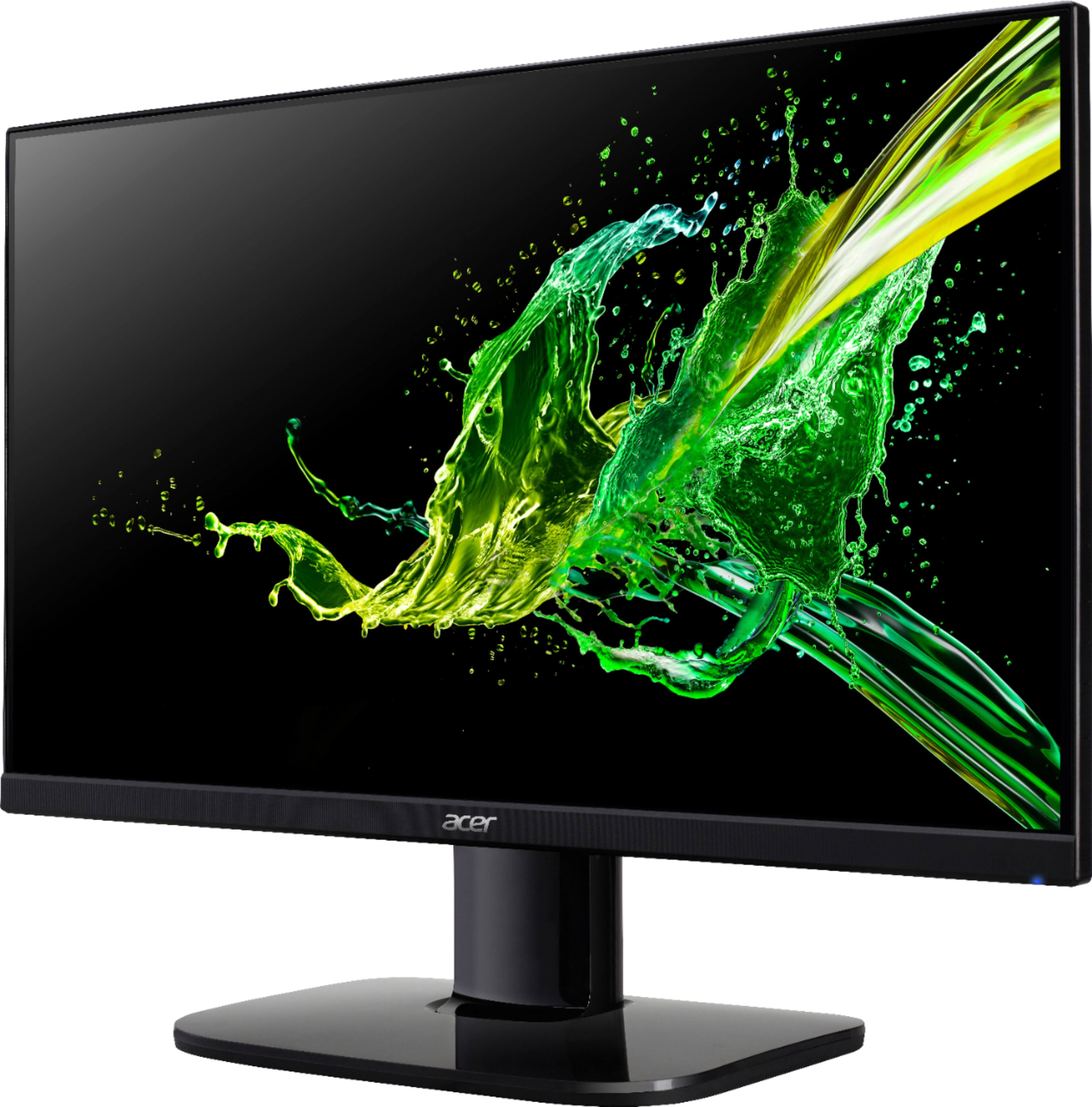 Left. Acer - Geek Squad Certified Refurbished 23.8" FHD FreeSync Monitor (HDMI, VGA) - Black.