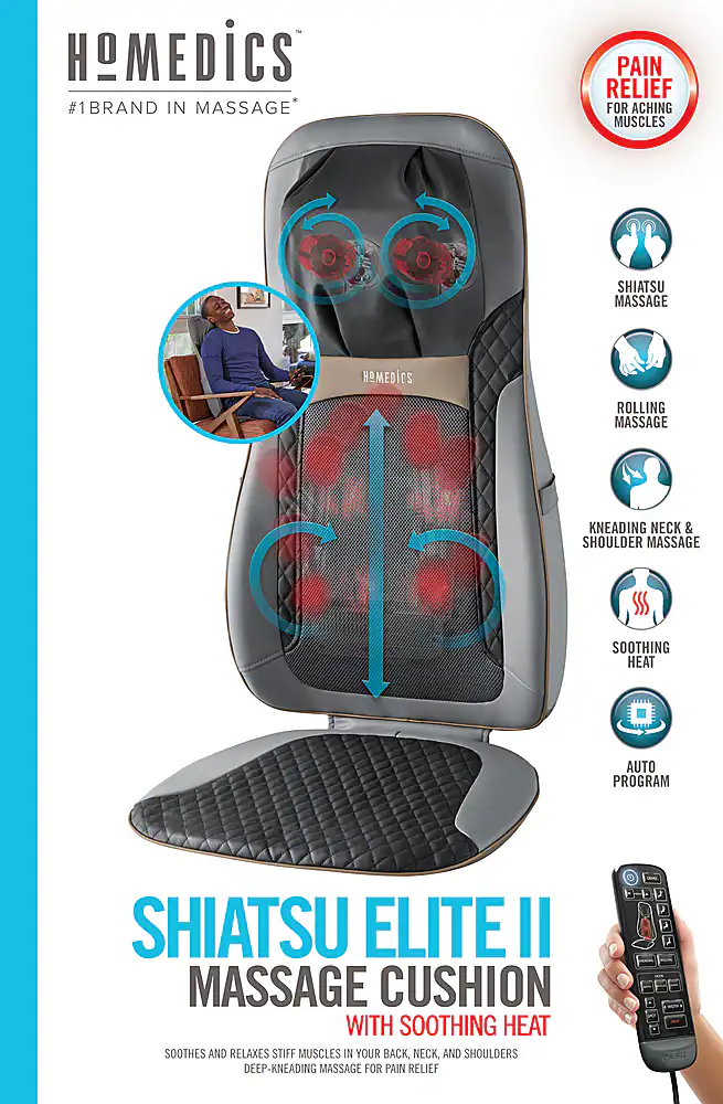 Body Massager Homedics Shiatsu Elite Massage Cushion With Heat