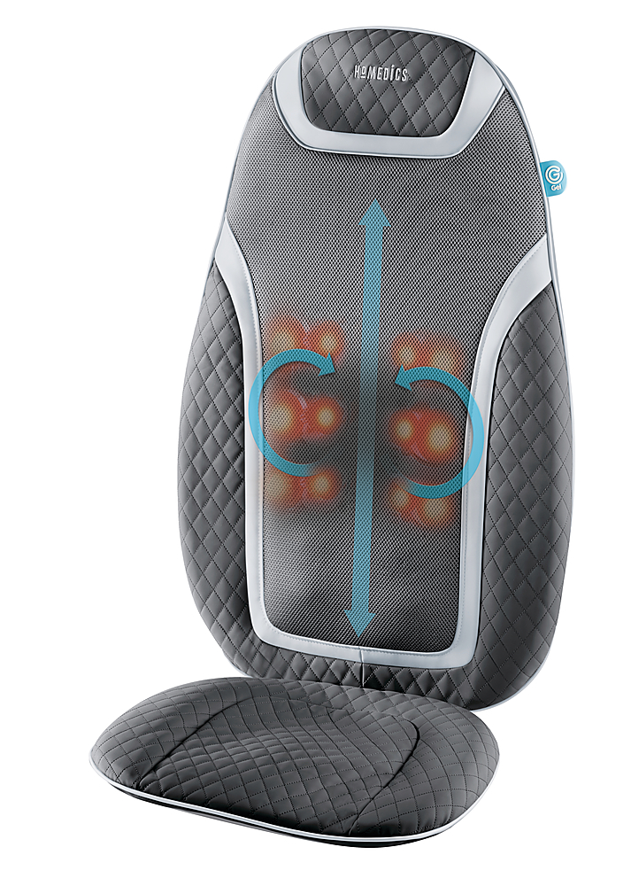 HoMedics Shiatsu + Kneading & Vibration Massage Cushion with Heat  MCS-382HJ, Color: Gray - JCPenney