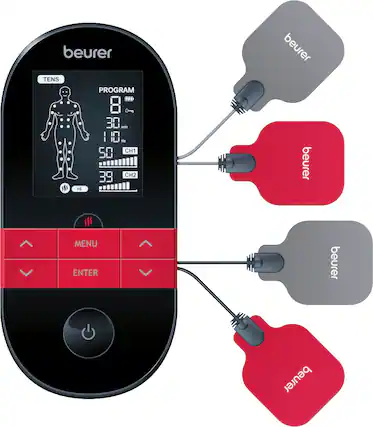 Front. Beurer - Digital TENS +EMS Device w/ Heat - Black.