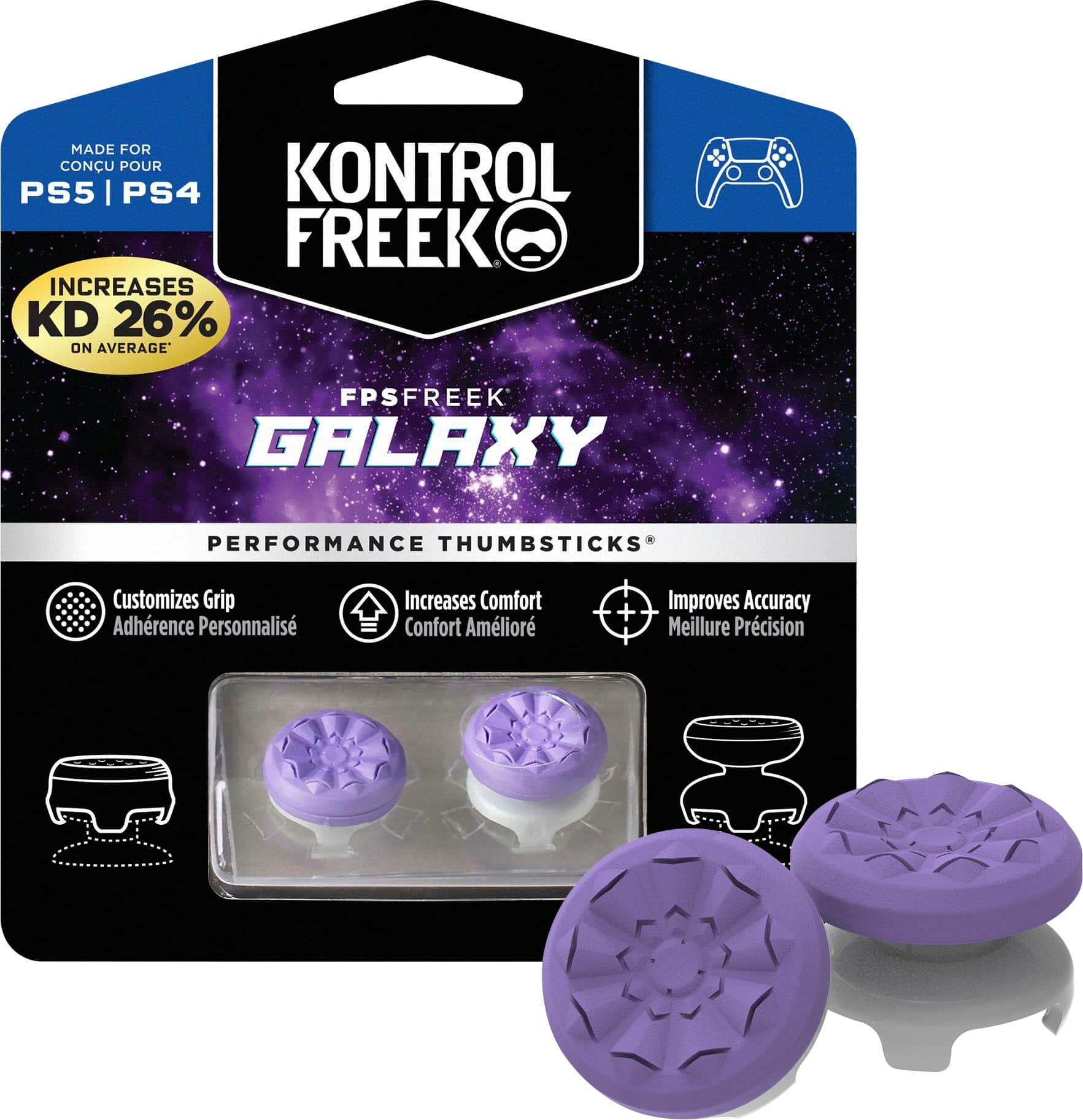 Best Buy: KontrolFreek FPS Freek Galaxy 4 Prong Performance Thumbsticks for  PS5 and PS4 Purple/Gray 2807-PS4