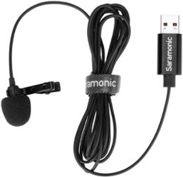 Saramonic - SR-ULM10 Ultracompact Clip-On Lavalier Microphone with USB-A Connector for Mac & Windows and Built-in 6.56-foot Cable - Front_Zoom
