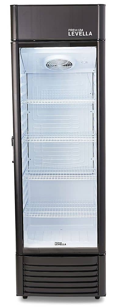 Alt View 1. Premium Levella - 9 cu. ft. 1-Door Commercial Merchandiser Refrigerator Glass-Door Beverage Display Cooler - Black.