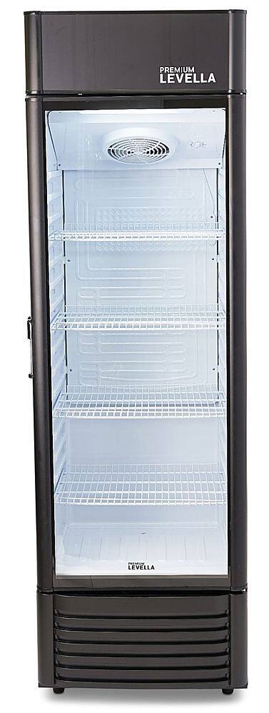 Alt View 1. Premium Levella - 9 cu. ft. 1-Door Commercial Merchandiser Refrigerator Glass-Door Beverage Display Cooler - Black.