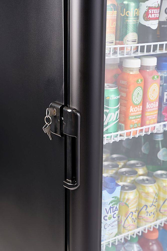 Alt View 4. Premium Levella - 9 cu. ft. 1-Door Commercial Merchandiser Refrigerator Glass-Door Beverage Display Cooler - Black.