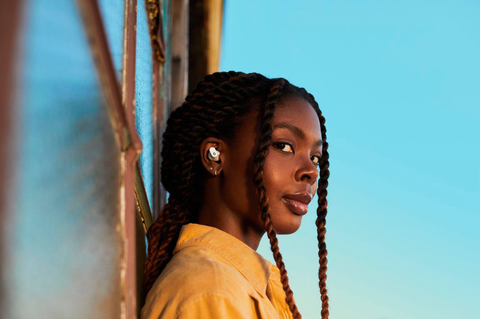 Alt View 18. Beats - Geek Squad Certified Refurbished Beats Studio Buds True Wireless Noise Cancelling Earbuds - White.