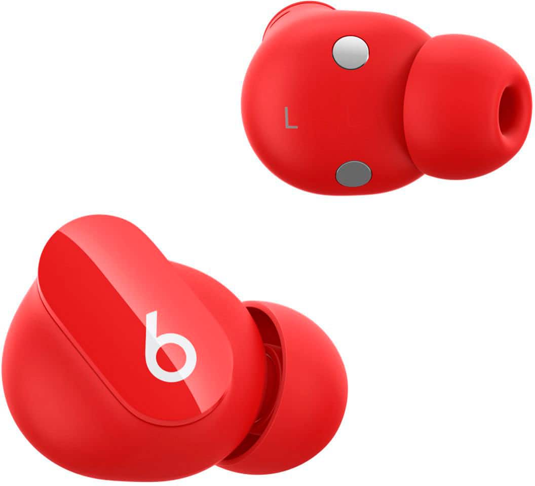 Alt View 12. Beats - Geek Squad Certified Refurbished Beats Studio Buds True Wireless Noise Cancelling Earbuds - Beats Red.