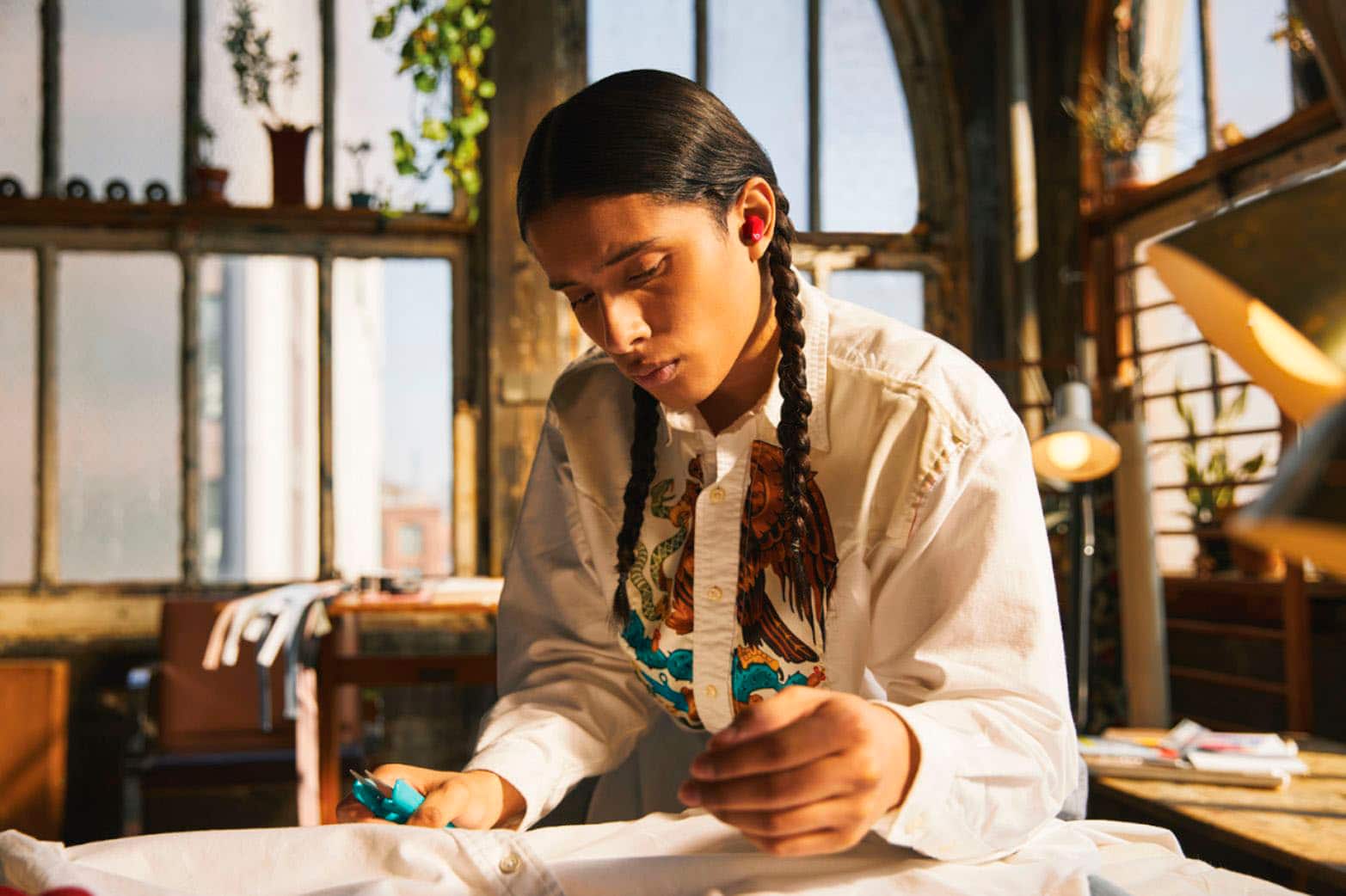 Alt View 19. Beats - Geek Squad Certified Refurbished Beats Studio Buds True Wireless Noise Cancelling Earbuds - Beats Red.