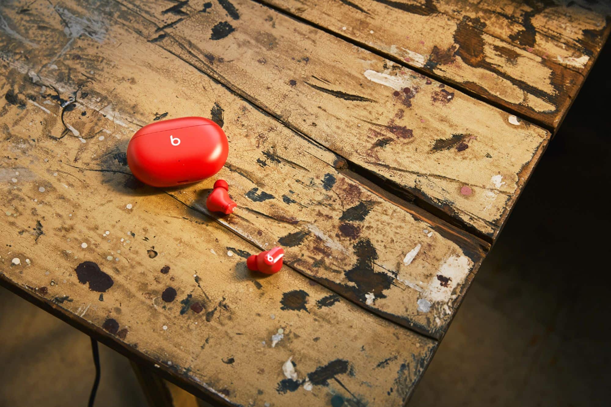 Alt View 20. Beats - Geek Squad Certified Refurbished Beats Studio Buds True Wireless Noise Cancelling Earbuds - Beats Red.