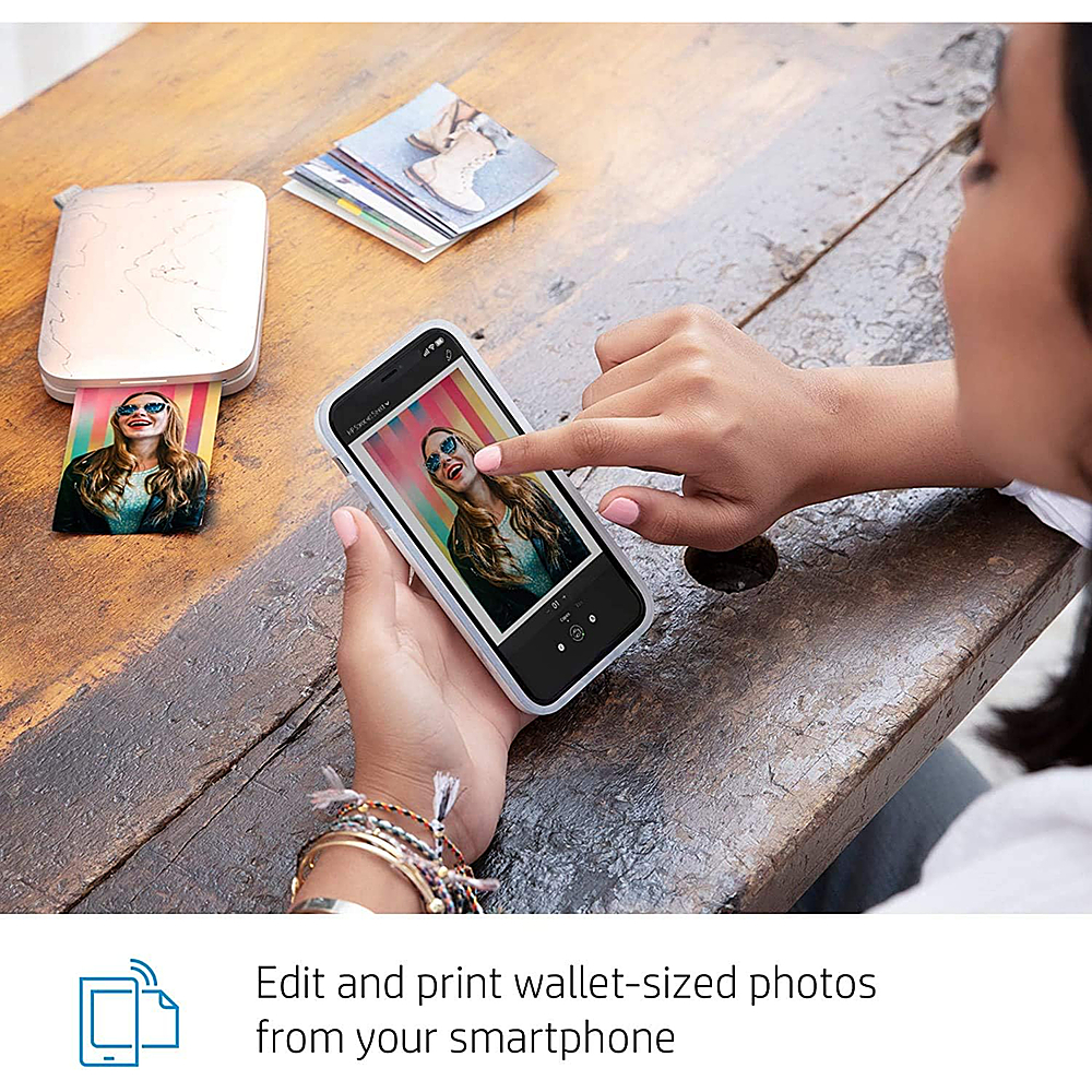 HP Sprocket Select Portable 2.3x3.4 Instant Photo Printer (Eclipse) Print  Pictures on Zink Sticky-Backed Paper from your iOS & Android Device.,White