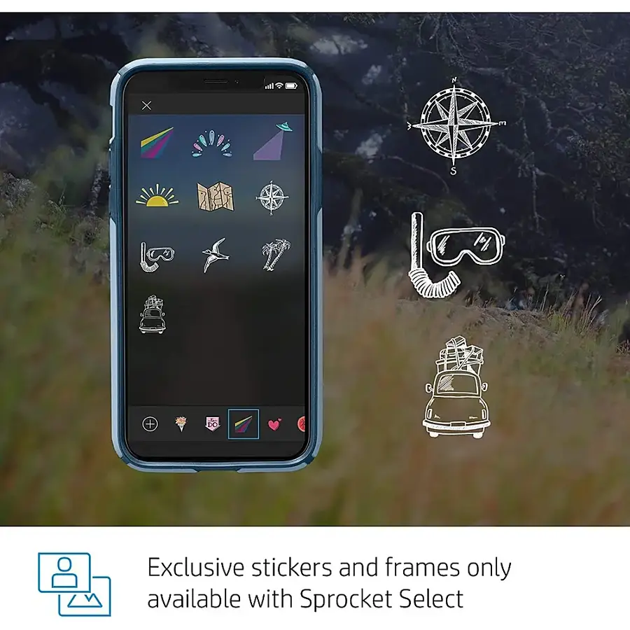 Exclusive stickers and frames are only available with Sprocket Select.