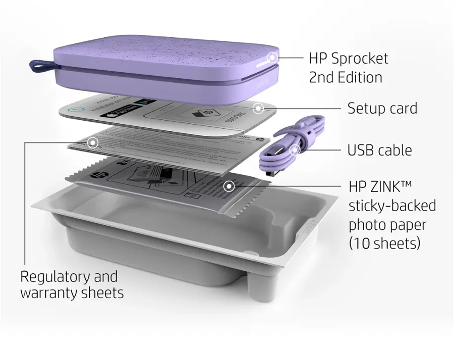 Alt View 16. HP - Sprocket Portable 2" x 3" Instant Photo Printer, Prints From iOS or Android Devices - Lilac.
