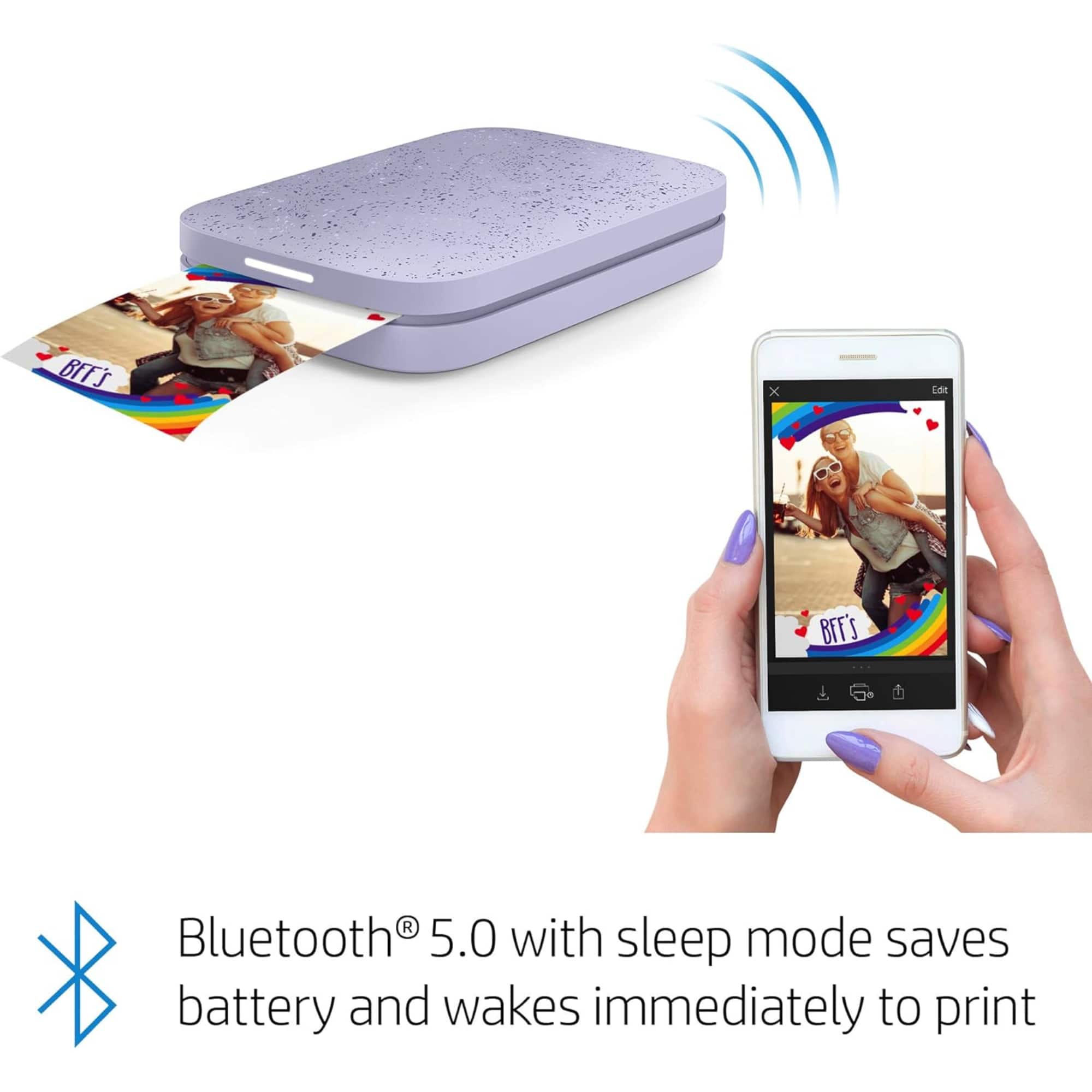BLUETOOTH 5.0 WITH SLEEP MODE SAVES BATTERY AND WAKES IMMEDIATELY TO PRINT