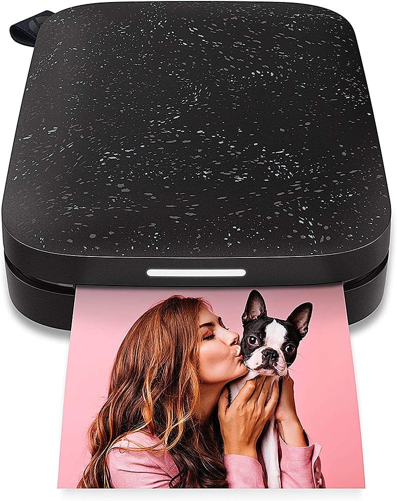 HP - Sprocket Portable 2" x 3" Instant Photo Printer, Prints From iOS or Android Devices - Black Noir - Front_Zoom