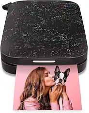 Front. HP - Sprocket Portable 2" x 3" Instant Photo Printer, Prints From iOS or Android Devices - Black Noir.