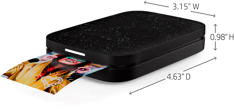 HP Sprocket Portable 2" x 3" Instant Photo Printer, Prints From iOS or Android Devices Black Noir HPISPB - Best Buy