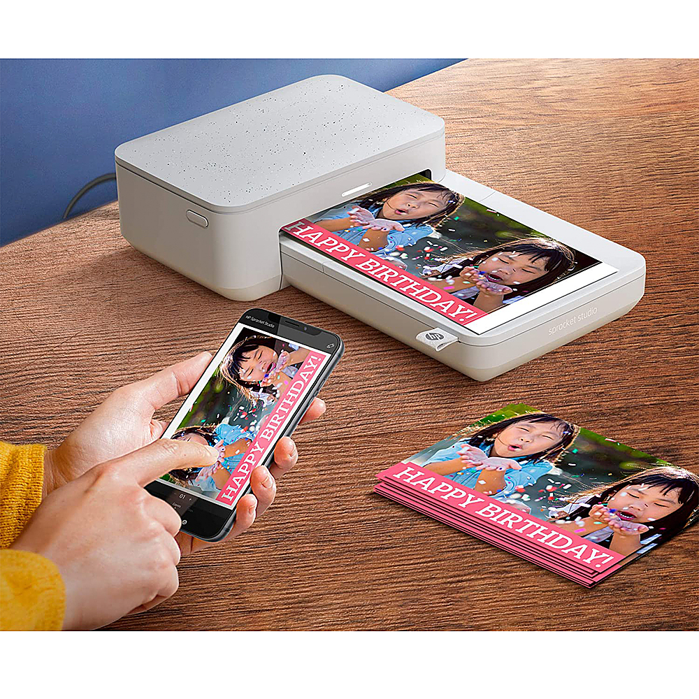 HP Sprocket Studio Plus Portable Printer, 4x6 WiFi Instant Photo Printer  for iOS & Android Devices