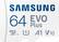 Front. Samsung - EVO Plus 64GB microSDXC UHS-I Memory Card with Adapter - White.