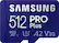 Front. Samsung - PRO Plus 512GB microSDXC UHS-I Memory Card with Adapter - Blue.