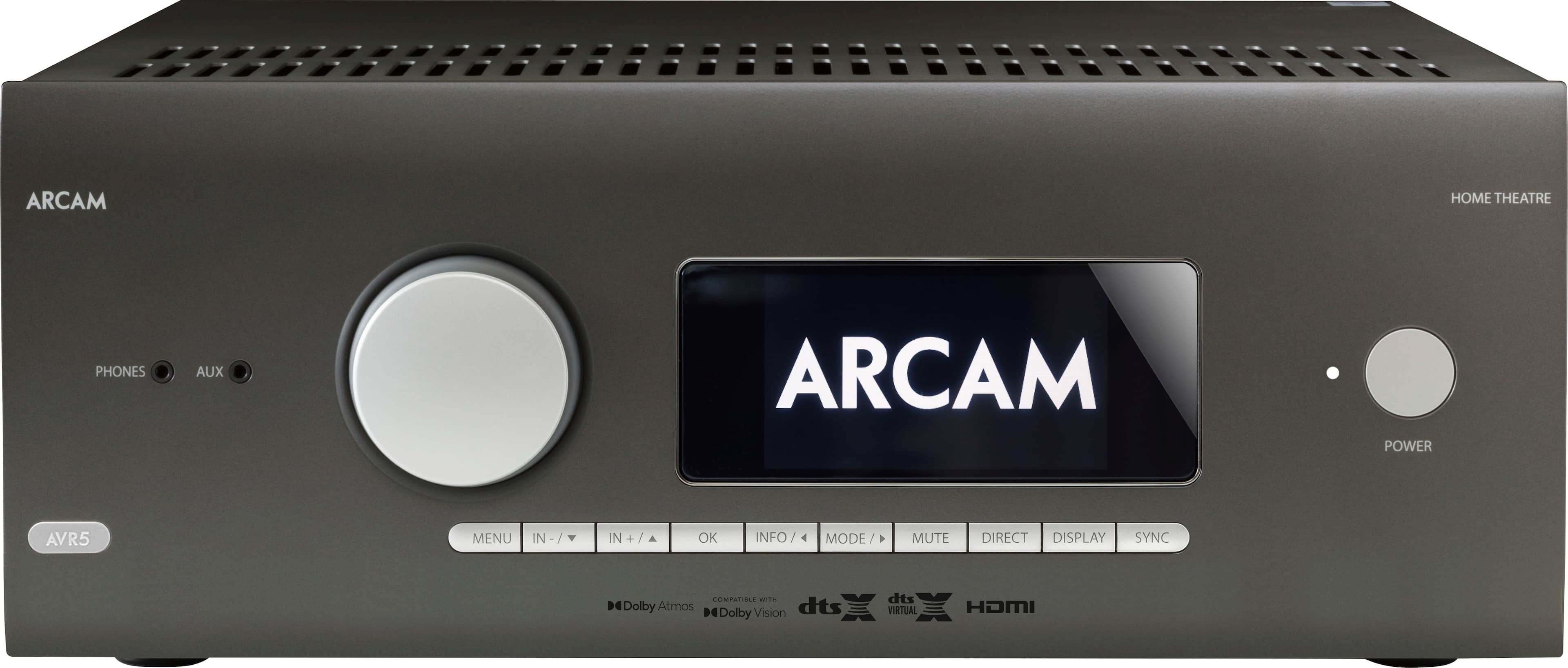 Front. Arcam - AVR5 595W 7.1 Ch. With Google Cast 4K Ultra HD HDR Compatible A/V Home Theater Receiver - Gray.